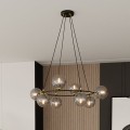 Nowoczesna i designerska lampa wisząca do salonu z grafitowymi  kloszami.