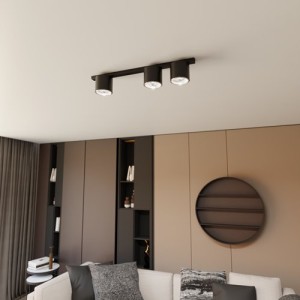 Lampa sufitowa czarna 3 reflektorki  MONO 51310/3