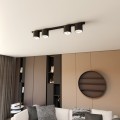 Czarna lampa pod sufit 4 halogeny.