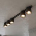 Czarna lampa na sufit 5 halogenów.