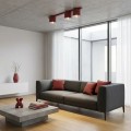 Lampa burgundowa nowoczesna 3 reflekory.