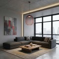 Lampa pojedyncza nowoczesna kolor bordo. Klosz z drutu loft.