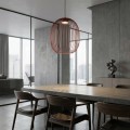 Lampa loft klosz z drutu bordowy.