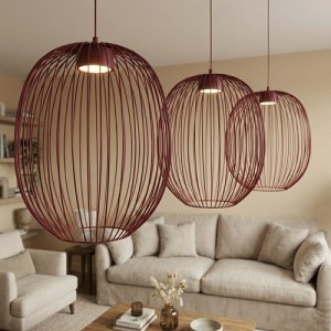 Lampa nowoczesna bordowa druciane klosze MITRO 51700/3