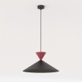 Pojedyncza lampa nad stół w kolorze czarnym i burgundowym.