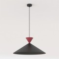 Lampa duża japandii w kolorze czarnym i burgundowym.