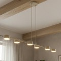 Pozioma szeroka lampa beżowa z 6 punktami światła - żarówki ledowe.