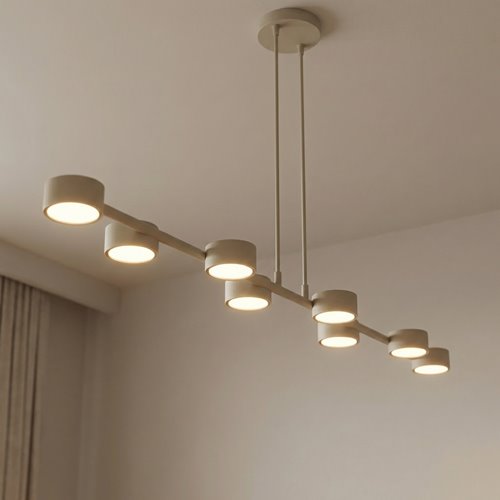 Szeroka i duża lampa ledowa w bardzo modnym kolorze beżowym - mokka.