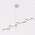 Lampa regulowana i pozioma nad stół do salonu. Modny kolor beżowy. Lampa na 8 żarówek led.