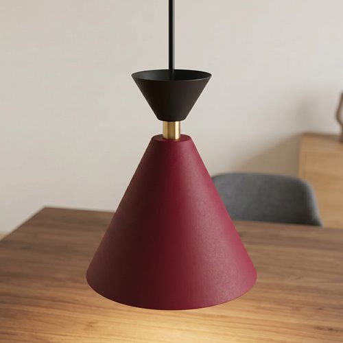 Lampa pojedyncza - zwis w kolorze czerni, bordo i złota.
