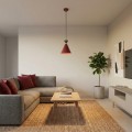 Lampa w stylu japandii w kolorze czerni, bordo i złota.