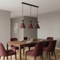 Lampa bordowo-czarna nad stół do pokoju i kuchni.
