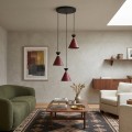 Lampa 3 punkty światła - nowoczesna nad stół w bardzo modnych kolorach: czarnym, bordowym i złotym.