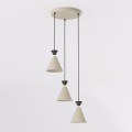 Lampa beżowa nad stół - potrójna wisząca.