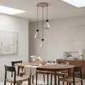 Lampa beżowa potrójna w stylu japandii.