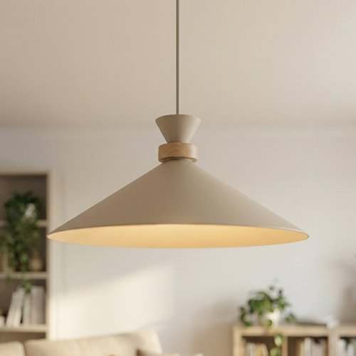 Lampa pojedyncza w stylu japandii w bardzo modnym kolorze beżowym - mokka.
