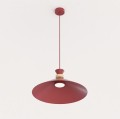 Lampa wisząca pojedyncza w modnym kolorze bordowym.