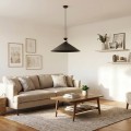 Lampa wisząca pojedyncza - duża czarna w stylu japandii.