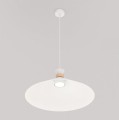 Pojedyncza lampa wisząca nad stół o średnicy 50 cm.