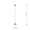 Lampa wisząca pojedyncza i minimalistyczna w kolorze beżowym.