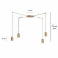 lampa ledowa nad stół typu pająk w kolorze mokka - beż.