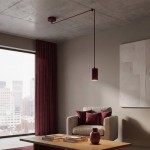 Led zwisający pojedynczy bordowy pająk KERI  51822/1