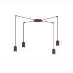 Lampa sufitowa pająk bordowa  - led   KERI 51822/4  