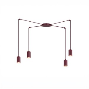 Lampa sufitowa pająk bordowa  - led   KERI 51822/4  