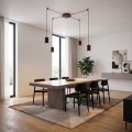 Burgundowa lampa wisząca led . Lampa pająk w kolorze bordowym.
