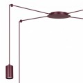 Lampa pająk w kolorze bordowym.