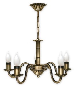 Żyrandol retro świecznikowy patyna  RIMA  L01005