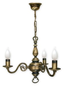 Żyrandol retro patyna  klasyczny świecznikowy ARES  L383