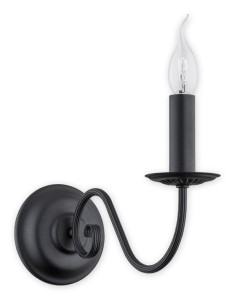 Kinkiet czarny w stylu vintage  świecznikowy ASTRA  L02890 CZ