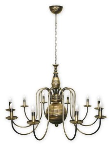 Duży żyrandol świecznikowy patynowany CANDEL MAX  L19-10 max