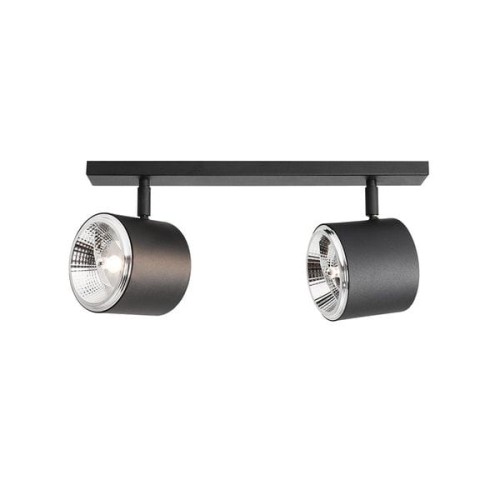 Lampa przysufitowa czarna na 2 reflektorki ledowe.