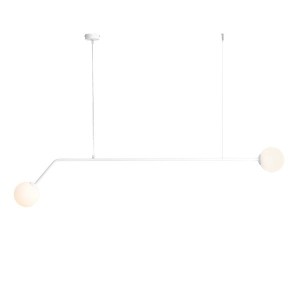 Lampa  pozioma - dwie białe kule PAREA 1064/H/A