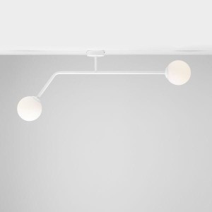 Lampa sufitowa nowoczesna 2 białe kulki PAREA 1064/D2/A