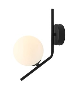 Kinkiet ścienny  czarny z kulką szklaną LARGO 1095/C1/A