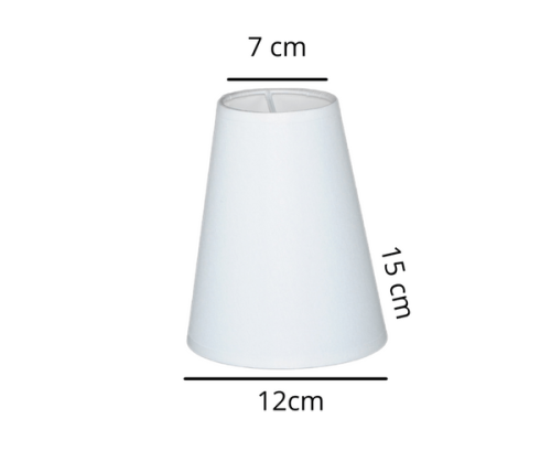 Biały abażurek o kształcie stożka do lamp i żyrandoli.