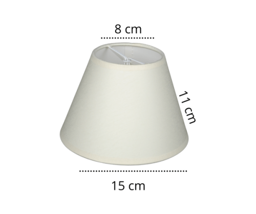 Abażurek stożkowy do żyrandola, lampki nocnej i lampy. Kolor ecru.