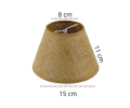 Abażurek stożek do lampy, żyrandola kinkietu. Struktura materiału i kolor - juta.