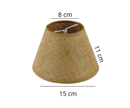 Abażurek stożek do lampy, żyrandola kinkietu. Struktura materiału i kolor - juta.