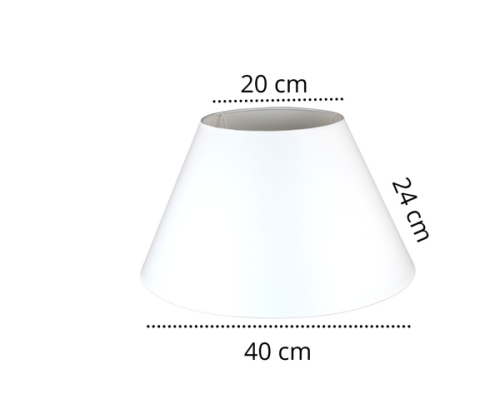 Abażur stożkowy biały do lampy stojącej.