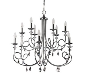 Żyrandol ekskluzywny  Dakal srebrny  do salonów R21599