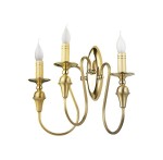 Mosiężna Symfoni potrójny kinkiet klasyczny  R28722