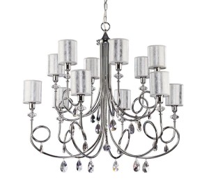 Żyrandol ekskluzywny  Delfi srebrny  do salonów R21596