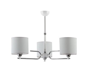 Żyrandol z abażurami Twin srebrno biały R21404