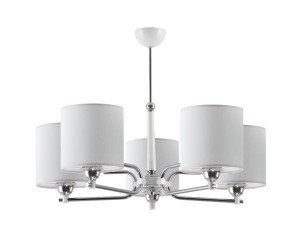 Żyrandol z abażurami Twin srebrno biały R21405