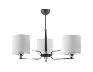 Żyrandol z abażurami Twin srebrno grafitowy  R21407