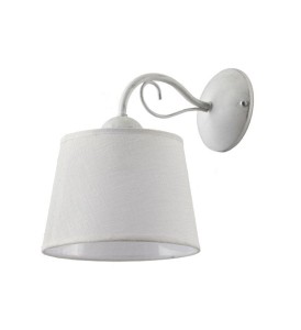 Kinkiet do sypialni Kamel biało srebrny R21347